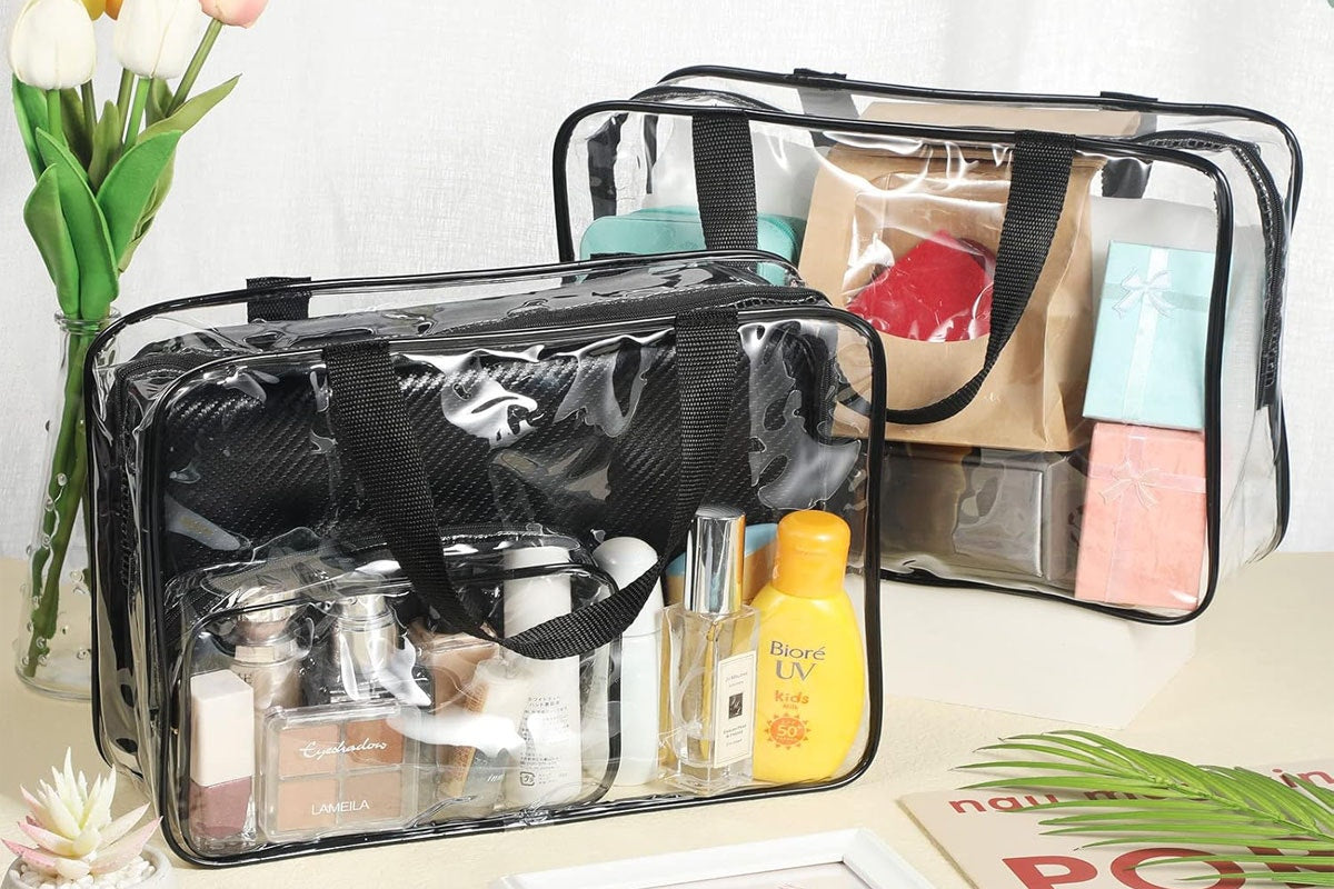 Clear PVC Waterproof Storage Bags with Zipper (6 Pack)