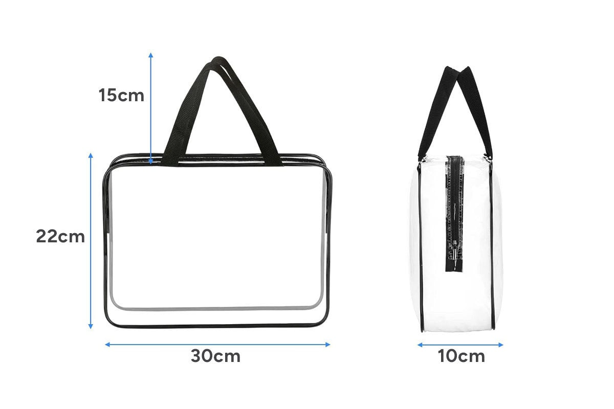 Clear PVC Waterproof Storage Bags with Zipper (6 Pack)