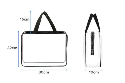 Clear PVC Waterproof Storage Bags with Zipper (6 Pack)