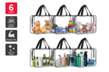 Clear PVC Waterproof Storage Bags with Zipper - 6 Pack