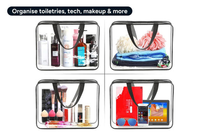 Clear PVC Waterproof Storage Bags with Zipper (6 Pack)