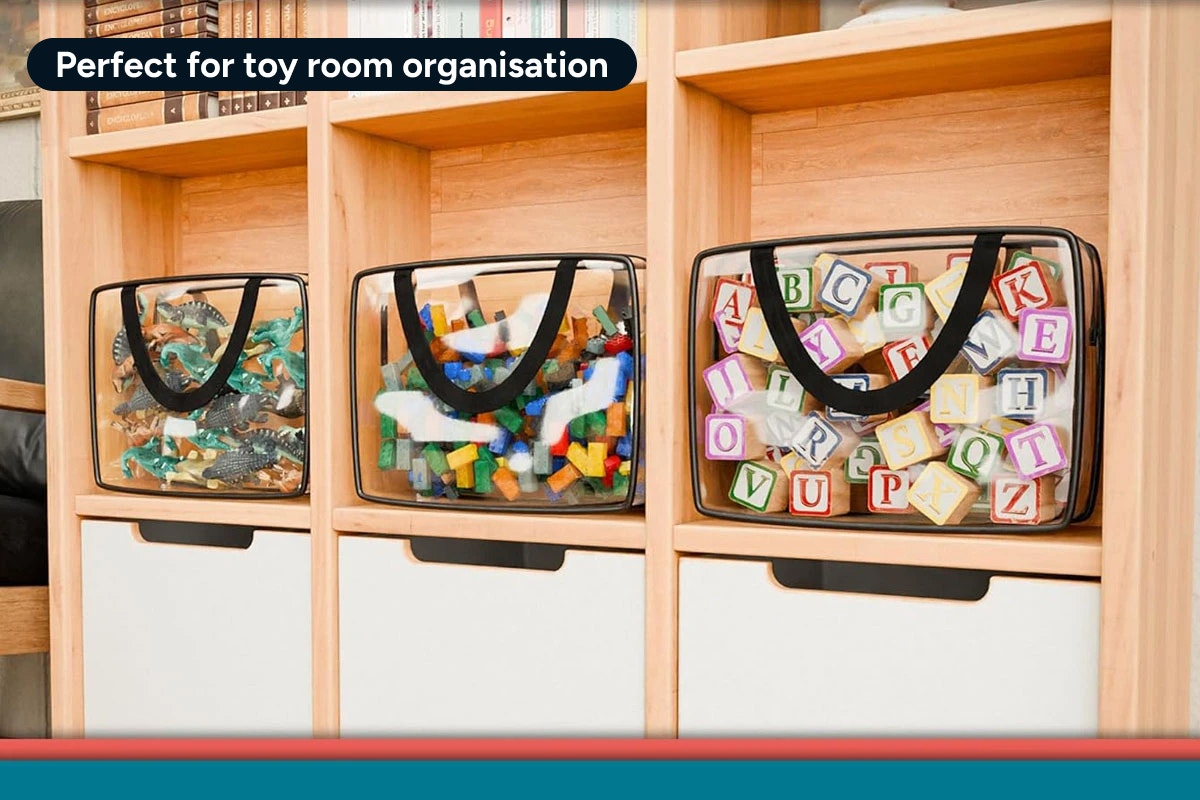 Clear PVC Waterproof Storage Bags with Zipper (6 Pack)