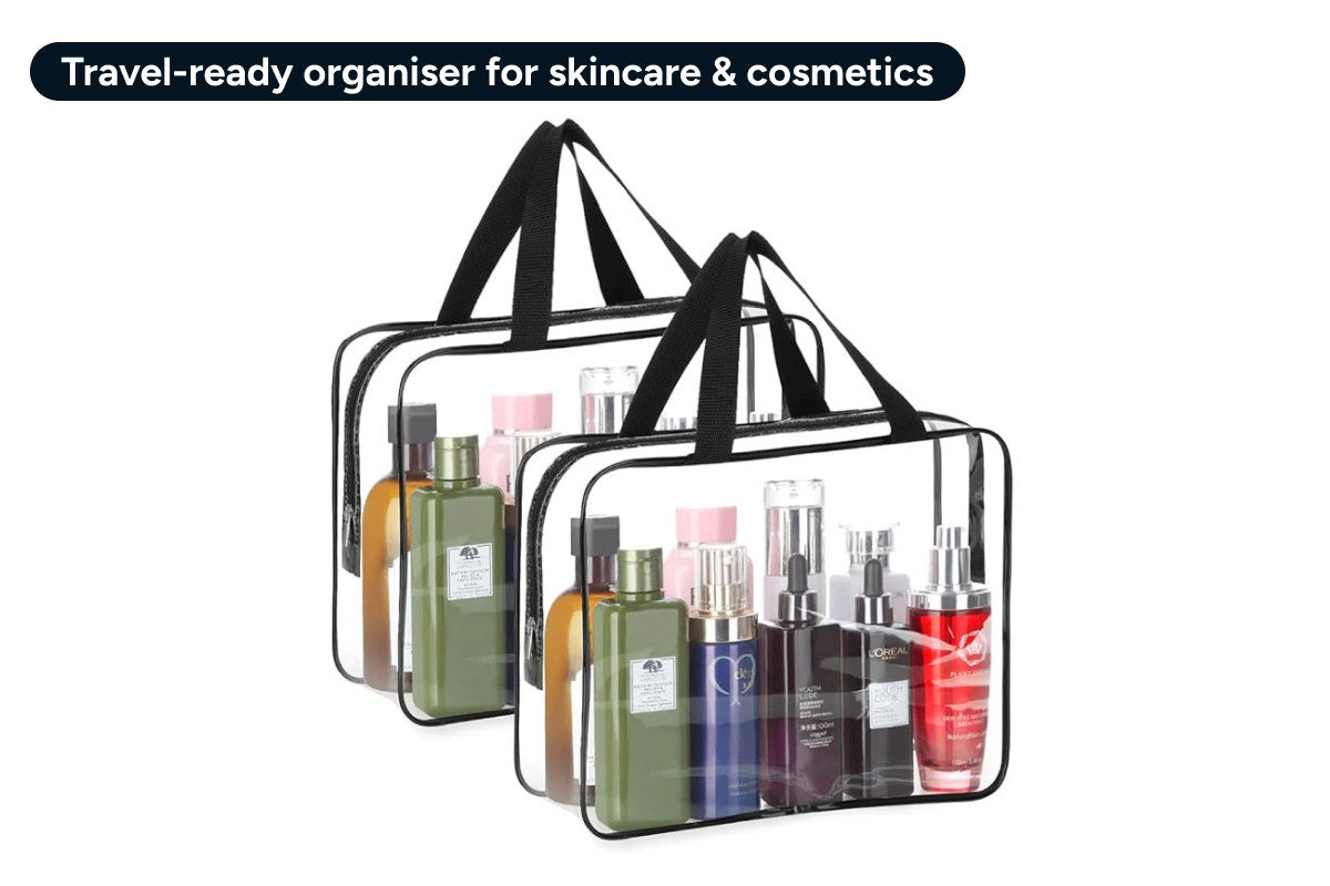 Clear PVC Waterproof Storage Bags with Zipper (6 Pack)