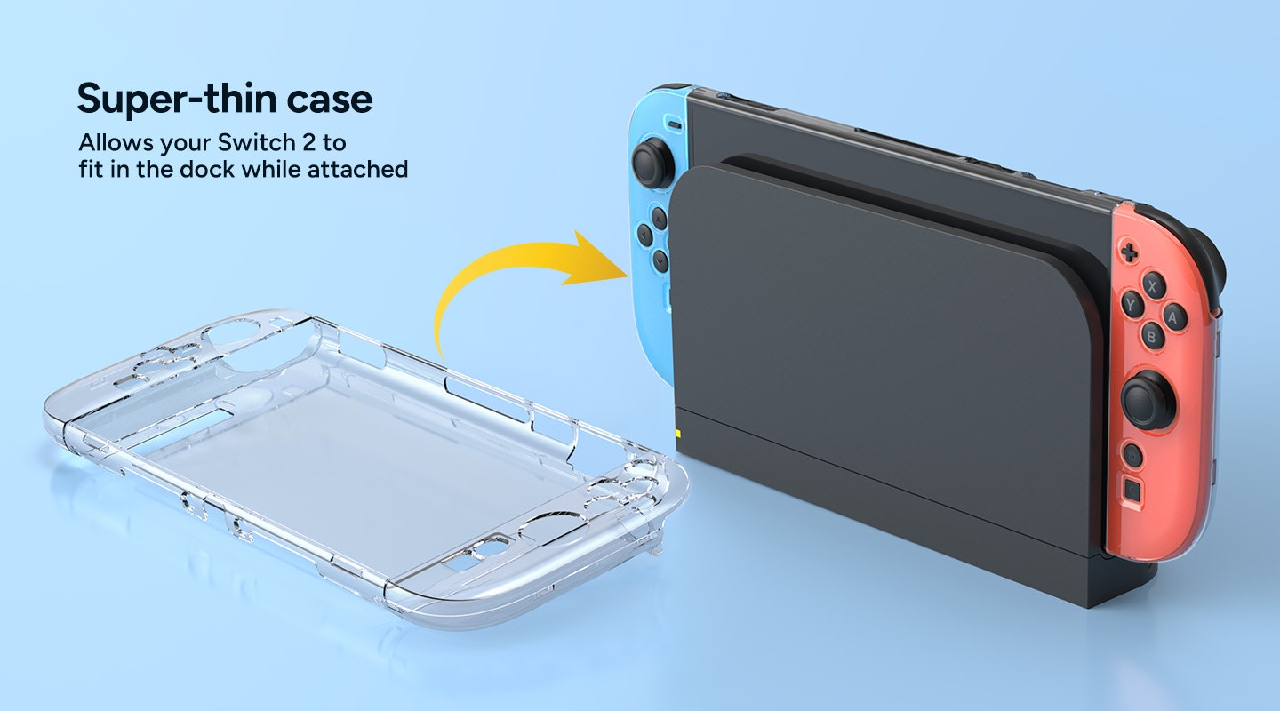 Protection Kit for Nintendo Switch 2 (Tempered Glass Screen Protector and Clear Case)