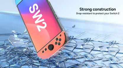 Protection Kit for Nintendo Switch 2 (Tempered Glass Screen Protector and Clear Case)