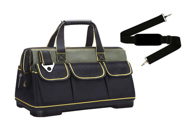 Heavy Duty 410mm Hard Base Tool Bag 16 Pocket Waterproof Base