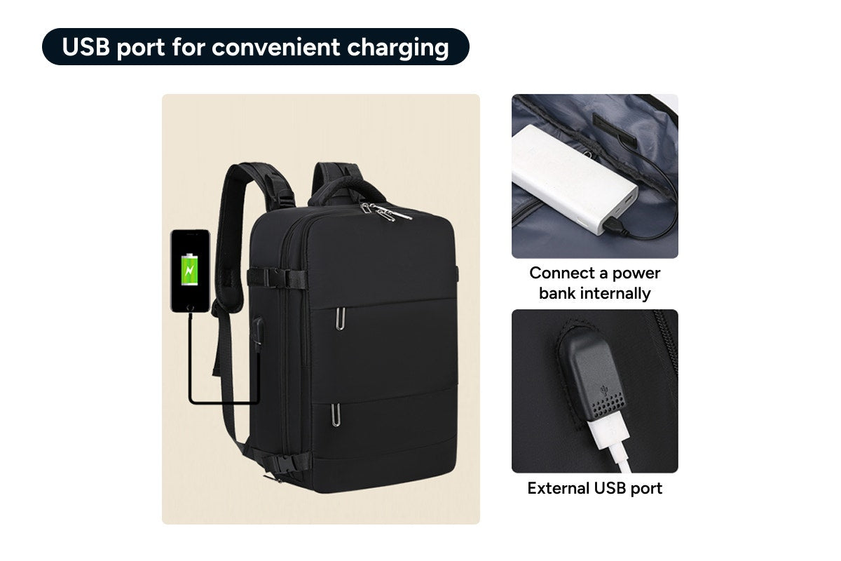 27L Travel Laptop Backpack with USB Port