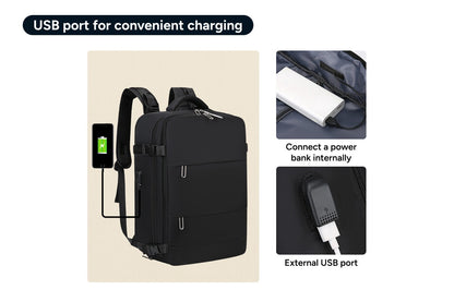 27L Travel Laptop Backpack with USB Port