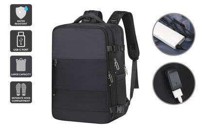 27L Travel Laptop Backpack with USB Port