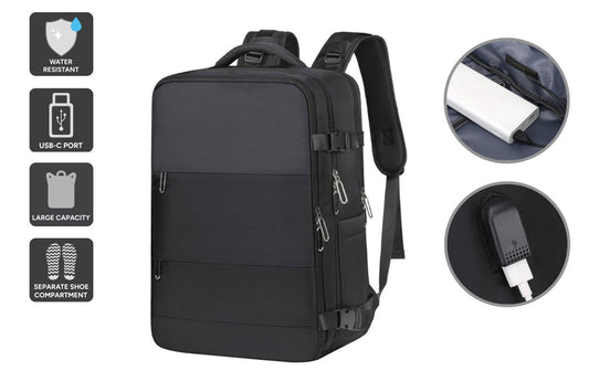 27L Travel Laptop Backpack with USB Port