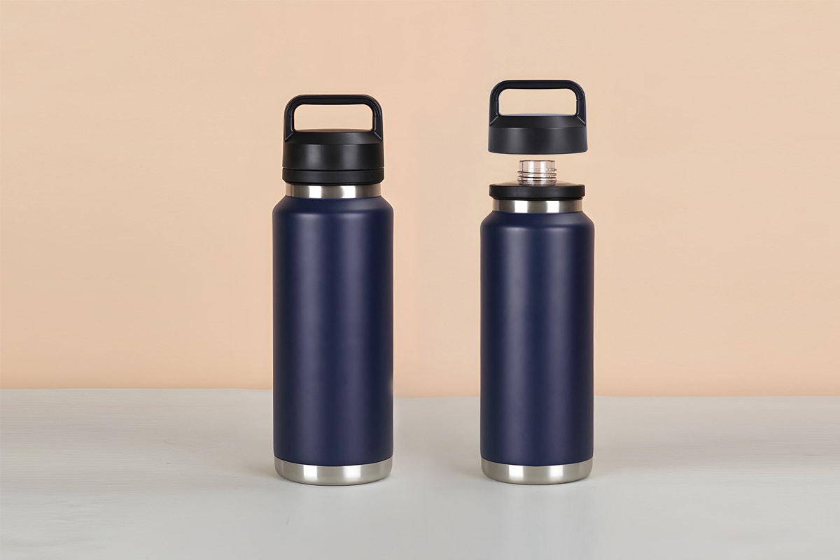 1.2L Stainless Steel Insulated Water Bottle with Chug Cap (Navy)