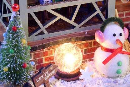 DIY Miniature Christmas Lodge Kit with Music Box