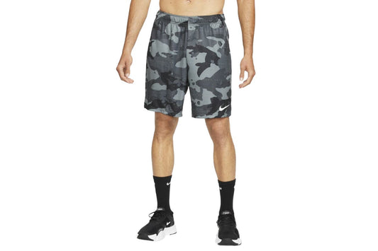 Nike Men's DRI-FIT Camo All Over Print 5.0 Shorts  - Smoke Grey/White , Size XL 