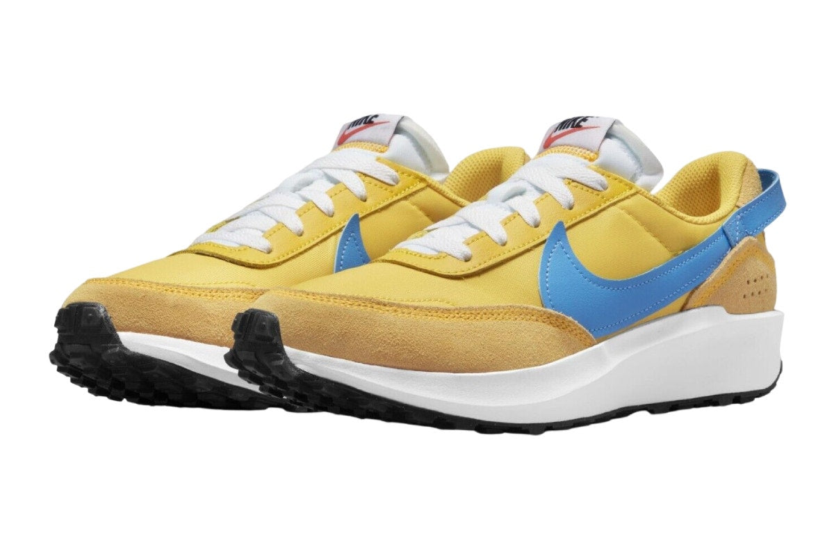 Nike Women's Waffle Debut Casual Shoes (Yellow/Blue, Size 6.5 US)