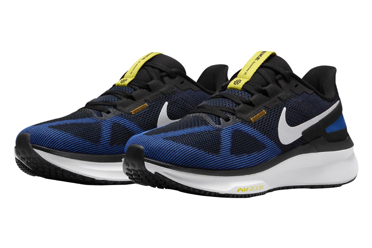 Nike Men's Air Zoom Structure 25 Road Running Shoes (Black/Racer Blue/Sundial/White; Size 9.5 US)