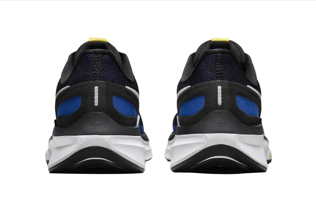 Nike Men's Air Zoom Structure 25 Road Running Shoes (Black/Racer Blue/Sundial/White; Size 9.5 US)