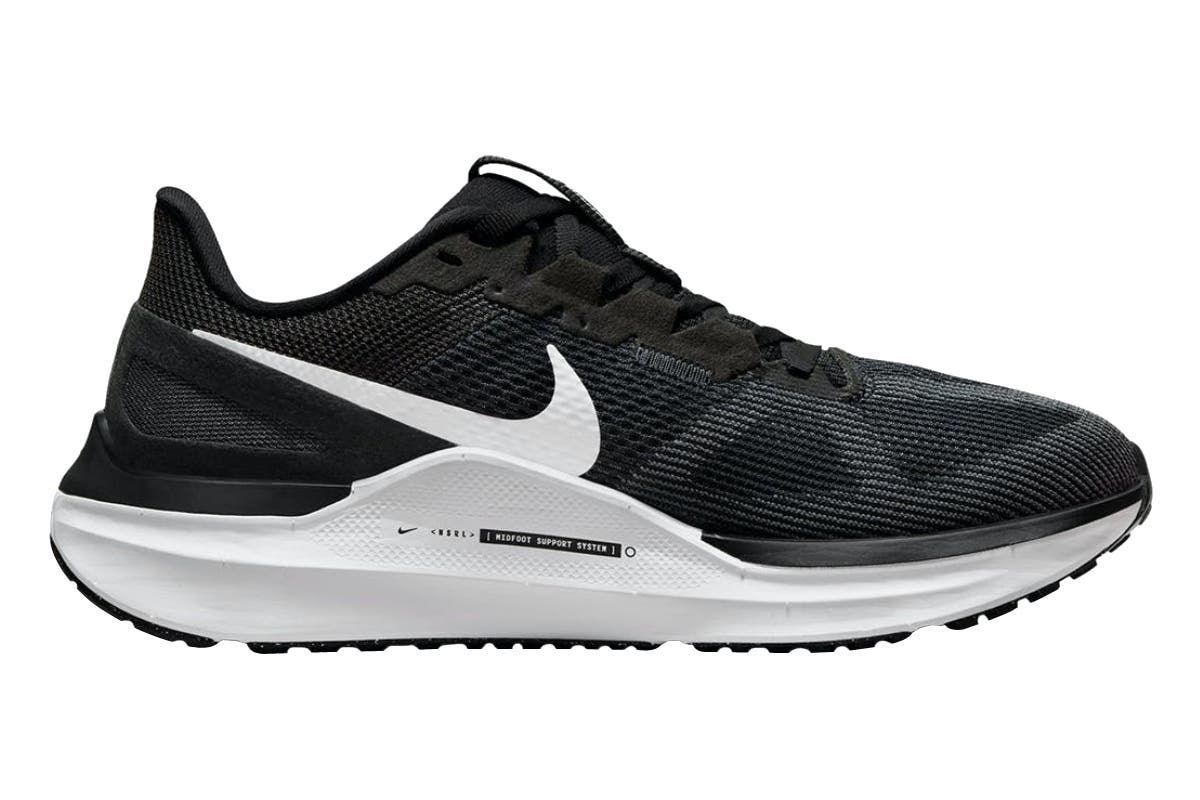 Nike Women's Air Zoom Structure 25 Road Running Shoes (Black/Dark Smoke Grey/White; Size 9.5 US)