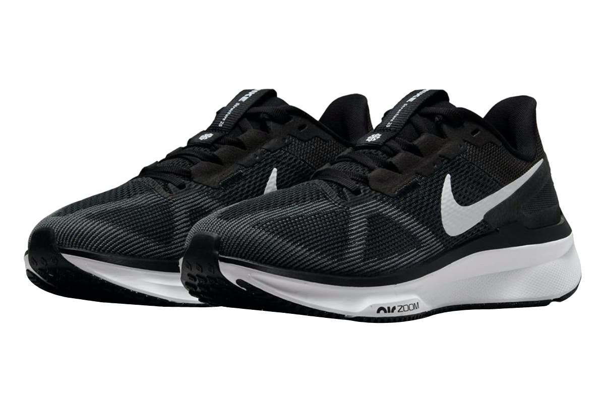 Nike Women's Air Zoom Structure 25 Road Running Shoes (Black/Dark Smoke Grey/White; Size 9.5 US)