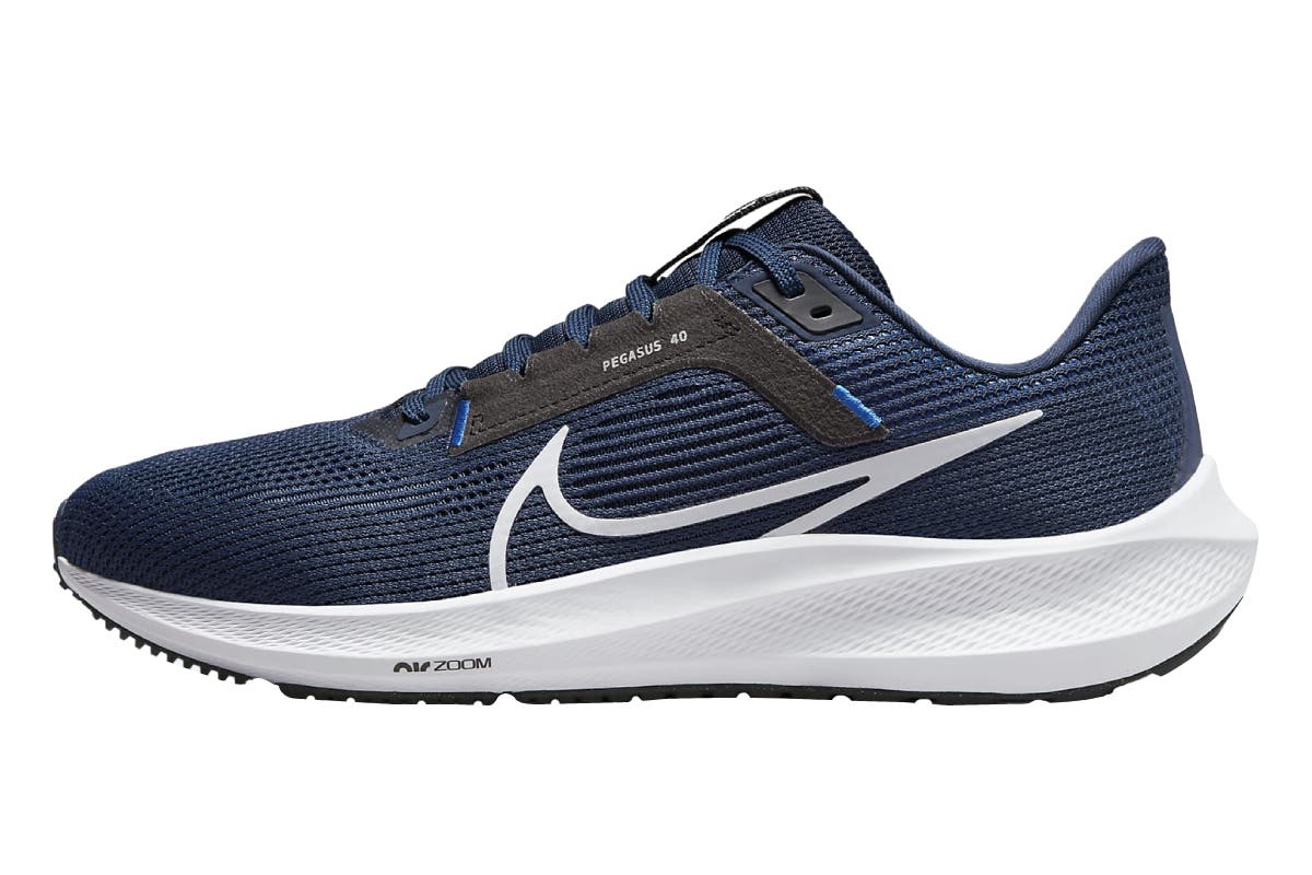 Nike Men's Air Zoom Pegasus 40 Road Running Shoes (Midnight Navy/Black/Racer Blue/Pure Platinum; Size 9.5 US)