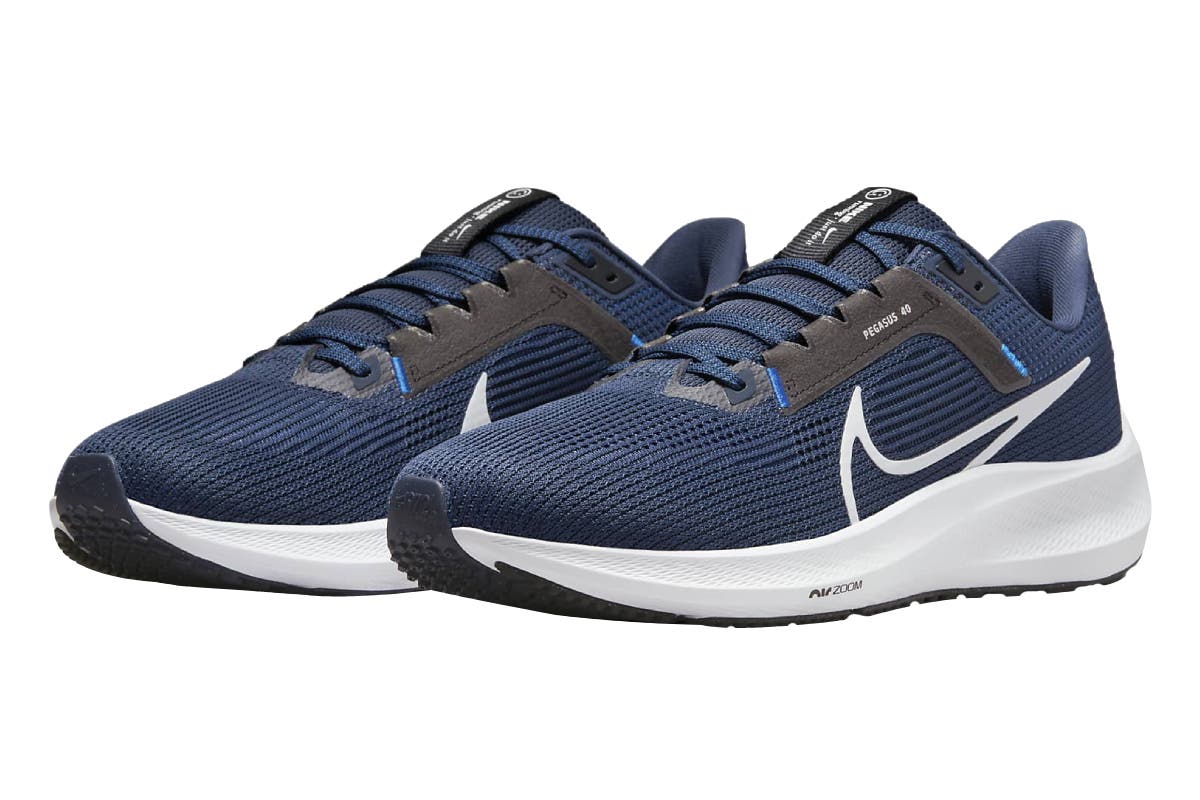 Nike Men's Air Zoom Pegasus 40 Road Running Shoes (Midnight Navy/Black/Racer Blue/Pure Platinum; Size 9.5 US)