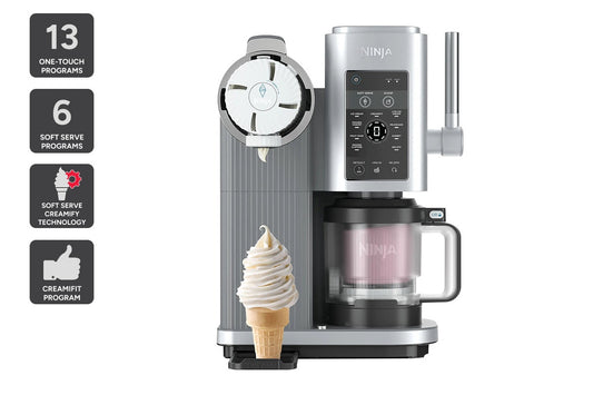 Ninja Swirl by CREAMi Soft Serve and Ice Cream Machine (Platinum Silver) - Auzzistore