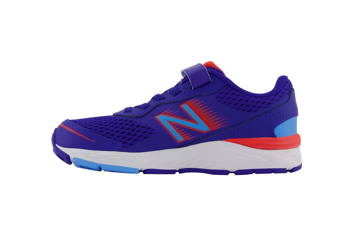 New Balance Boys 680v6 Bungee Regular Fit Sports Shoes  - Blue/Neo Flame