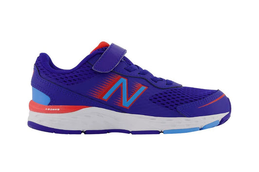 New Balance Boys 680v6 Bungee Regular Fit Sports Shoes  - Blue/Neo Flame, Size 12 US 