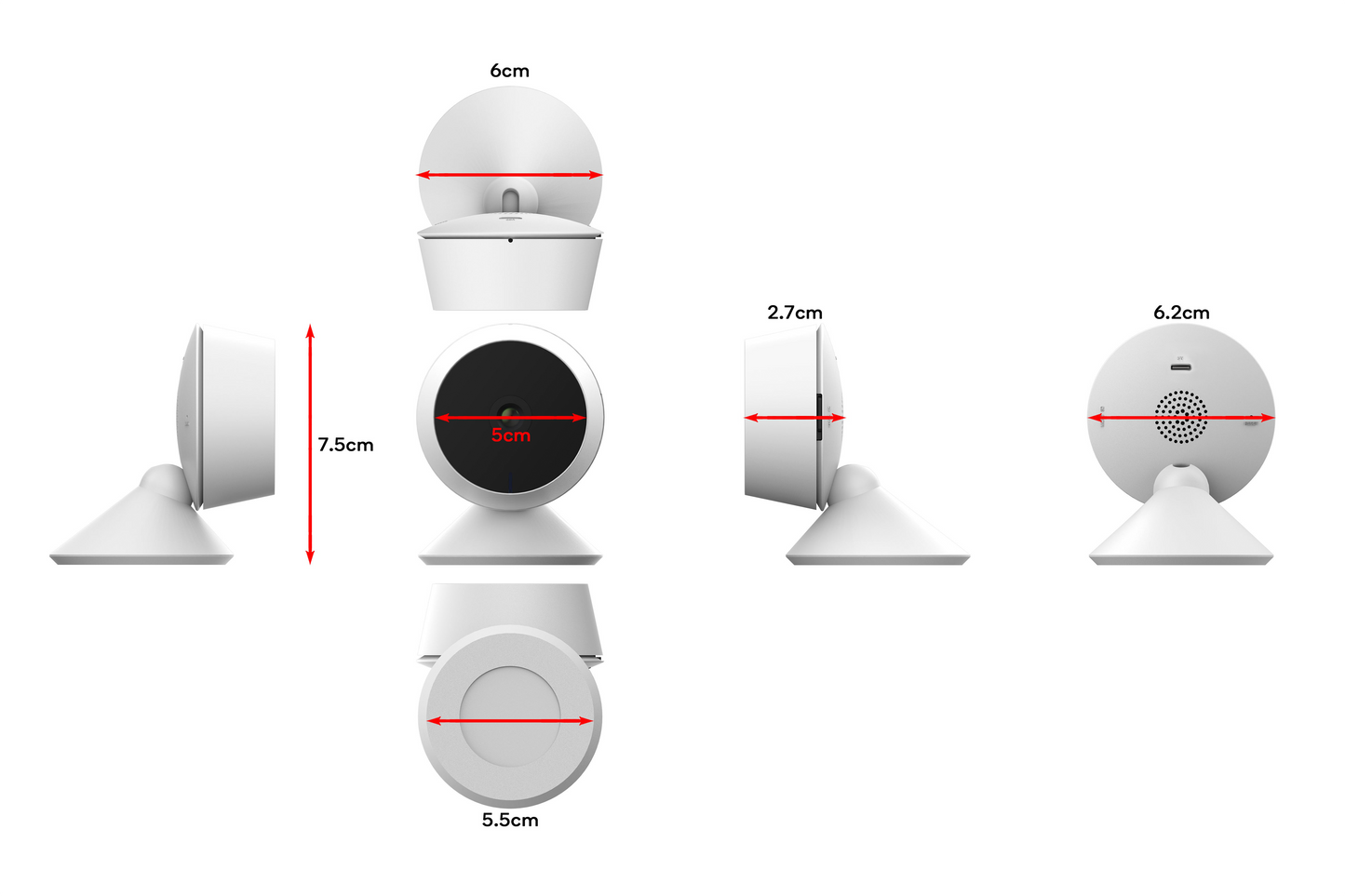 Kogan SmarterHome™ 3MP Indoor Security Camera with USB-C