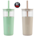 Reduce Aspen Glass Tumbler 591ml 2 Pack Matcha Sand