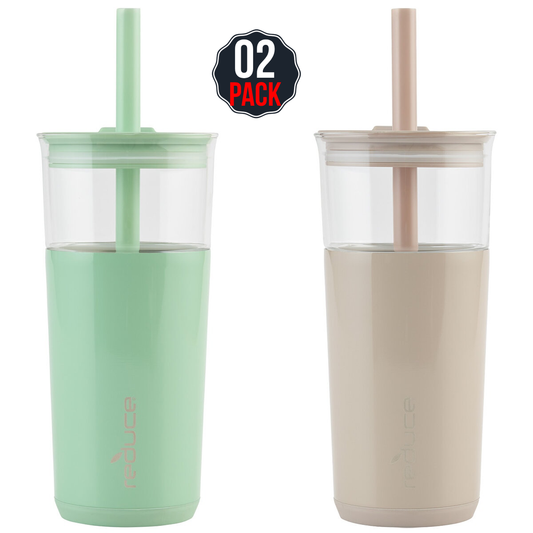 Reduce Aspen Glass Tumbler 591ml 2 Pack Matcha Sand