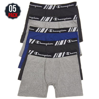 Champion Men's Boxer 5 Pack Charcoal Black Large