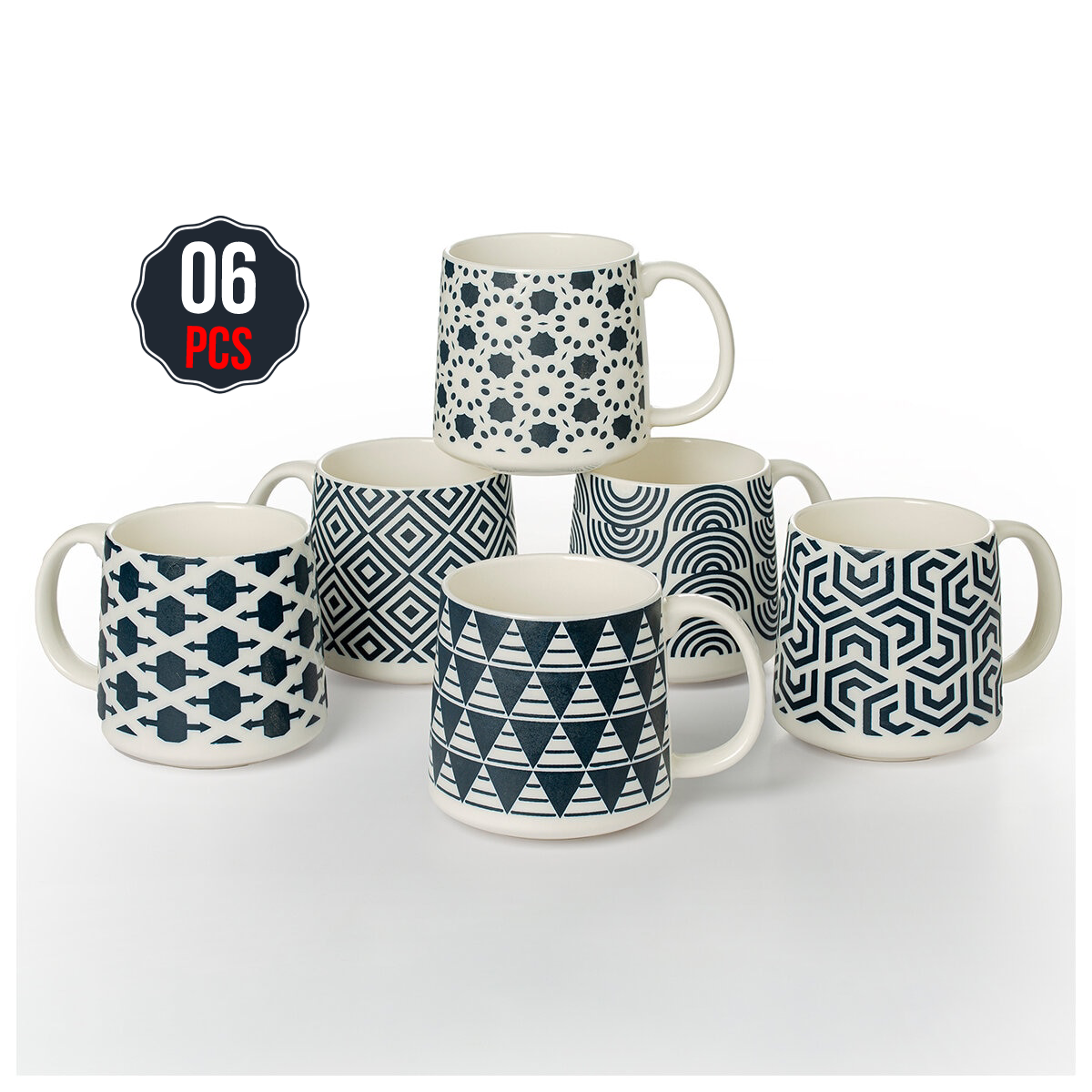 Signature Housewares Blue Print Mug 6 Piece Set