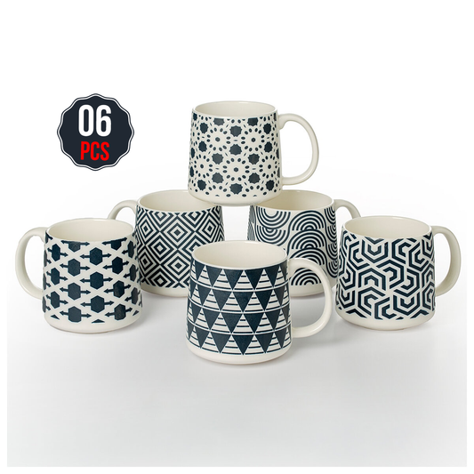 Signature Housewares Blue Print Mug 6 Piece Set