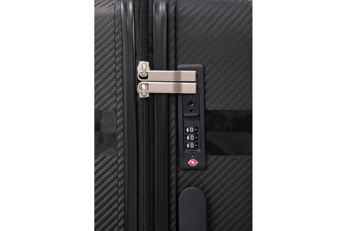 Orbis 3 Piece Java Spinner Luggage Suitcase Set (Black)