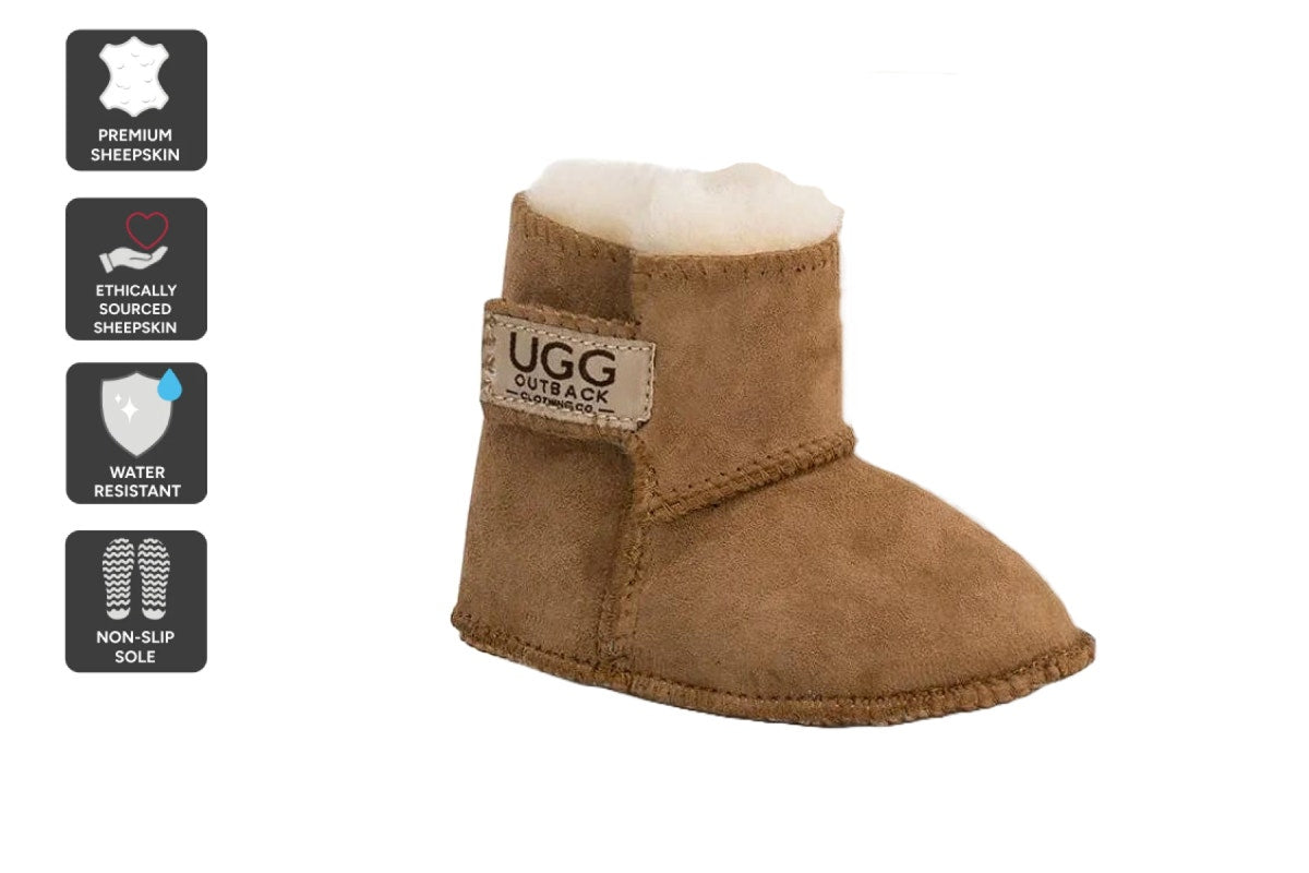 UGG Outback Baby Premium Double Face Sheepskin Classic Bootie (Chestnut, Size XL)