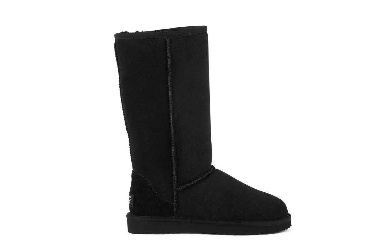 Outback UGG Unisex Premium Double Face Sheepskin Long Classic Boots  - Black