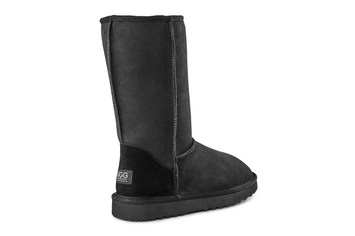 UGG Outback Premium Double Face Sheepskin Long Classic Boot  - Black; Size 12M/13W US)