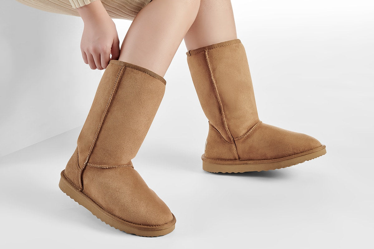 UGG Outback Premium Double Face Sheepskin Long Classic Boot  - Chestnut; Size 12M/13W US)