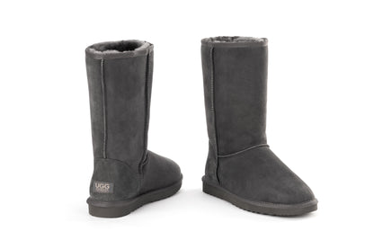 Outback UGG Unisex Premium Double Face Sheepskin Long Classic Boot (Grey, Size 4M/5W US)