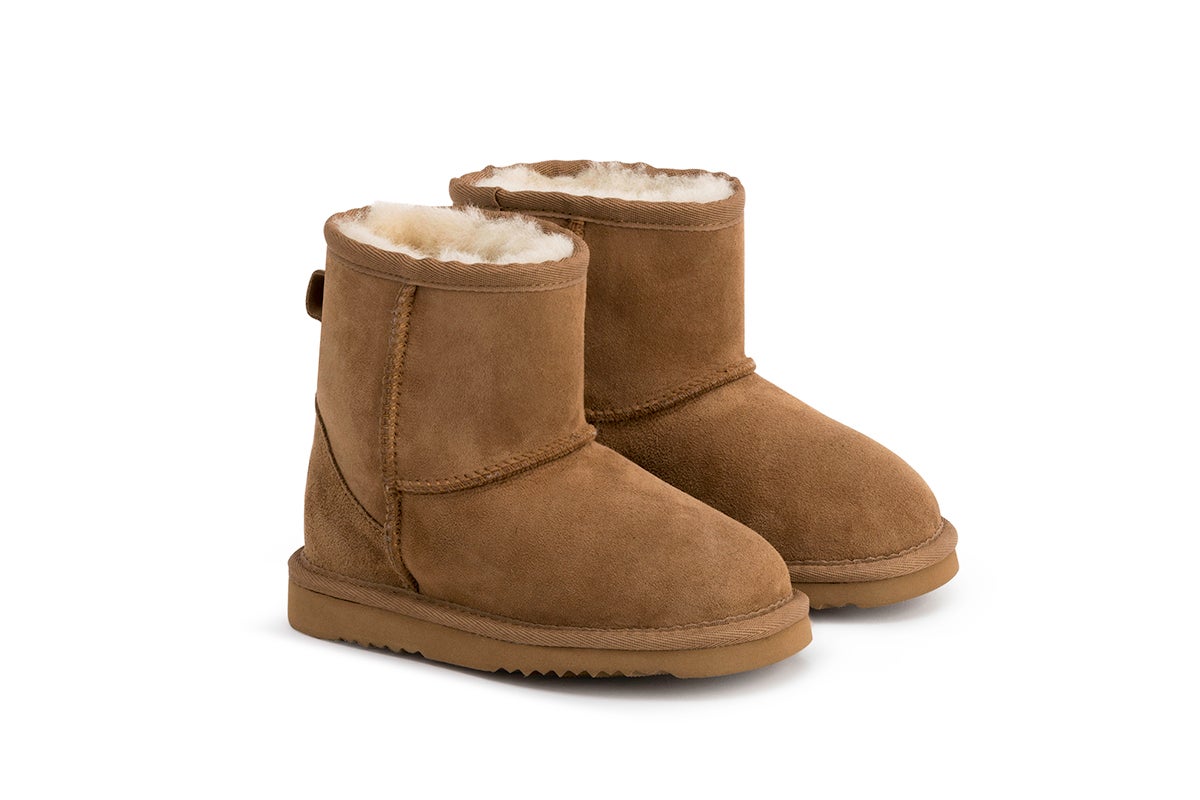 Outback UGG Kids Premium Double Face Sheepskin Classic Boot (Chestnut, 6-7 US/24 EU)