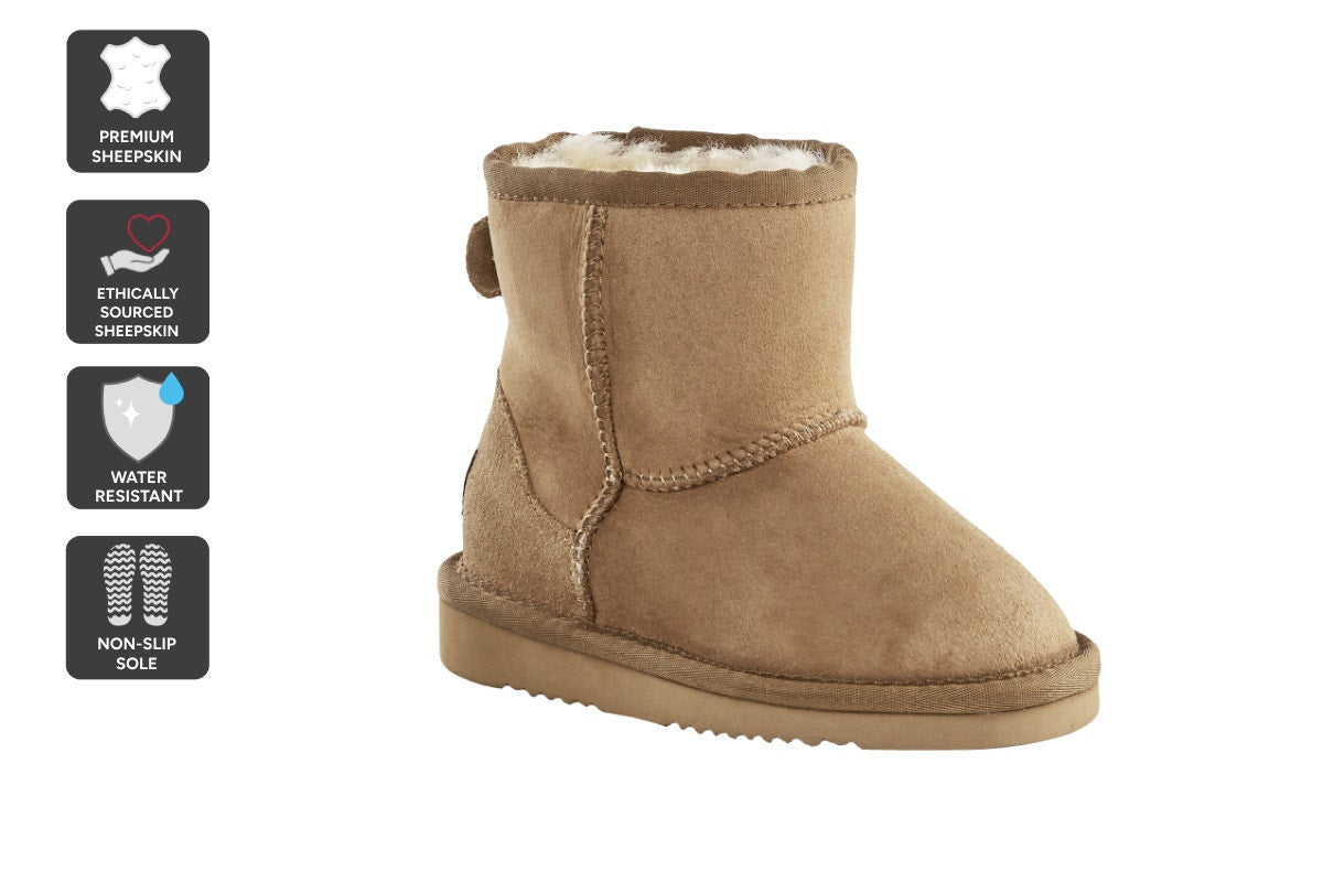 UGG Outback Kid's Premium Australian Sheepskin Classic Boot (Chestnut, Size 3-4 US) - Auzzistore
