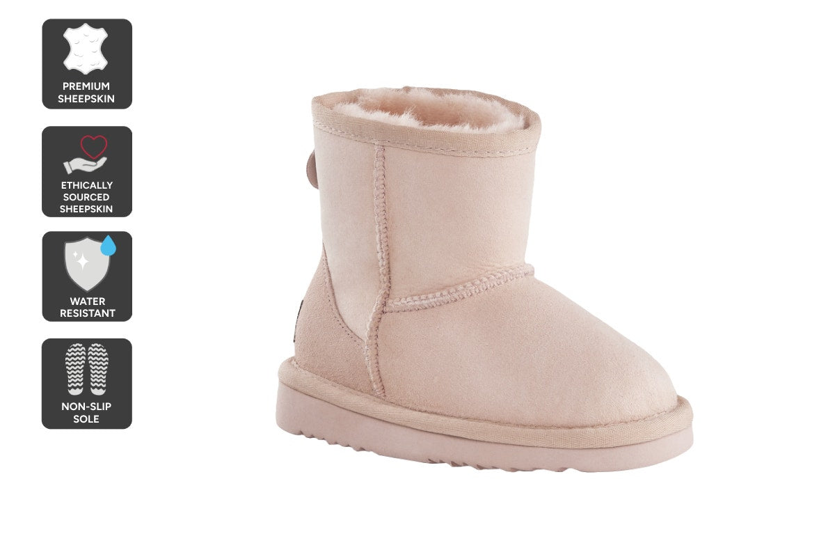 UGG Outback Kid's Premium Double Face Sheepskin Classic Boot  - Pink; Size 1-2 US)