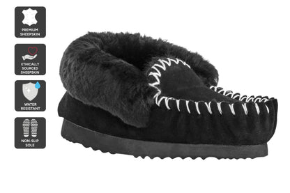 UGG Outback Premium Sheepskin Moccasin Slipper  - Black; Size 13M/14W US)