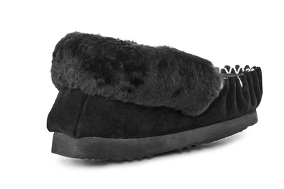 UGG Outback Premium Sheepskin Moccasin Slipper  - Black; Size 13M/14W US)