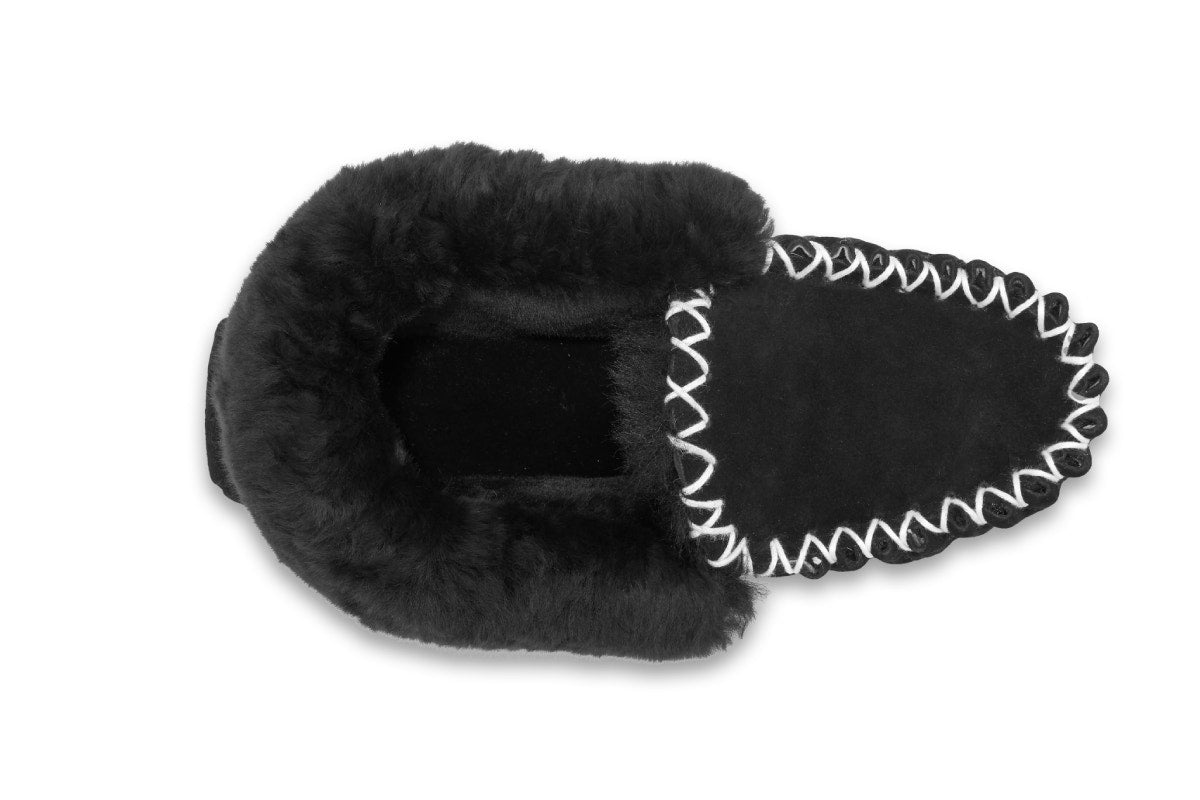 UGG Outback Premium Sheepskin Moccasin Slipper  - Black; Size 13M/14W US)