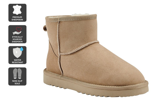 UGG Outback Premium Australian Sheepskin Mini Classic Boot (Sand, Size 13M/14W US)