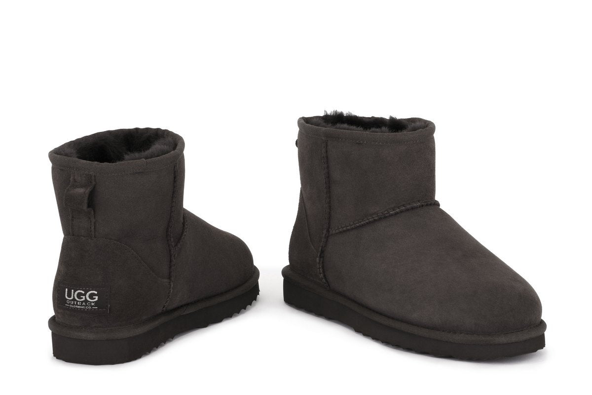 UGG Outback Unisex Premium Double Face Sheepskin Mini Classic Boot  - Chocolate; Size 8M/9W US)