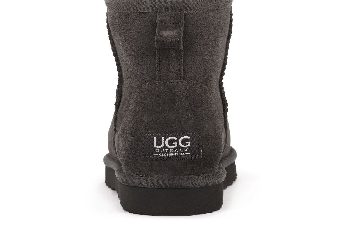 UGG Outback Unisex Premium Double Face Sheepskin Mini Classic Boot  - Chocolate; Size 8M/9W US)