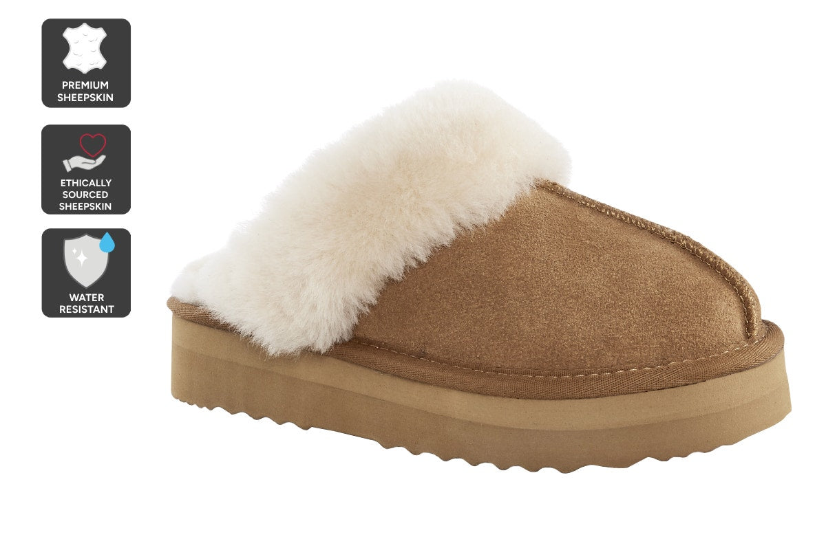 UGG Outback Platform Scuff Slides  - Chestnut; Size 10M/11W US)