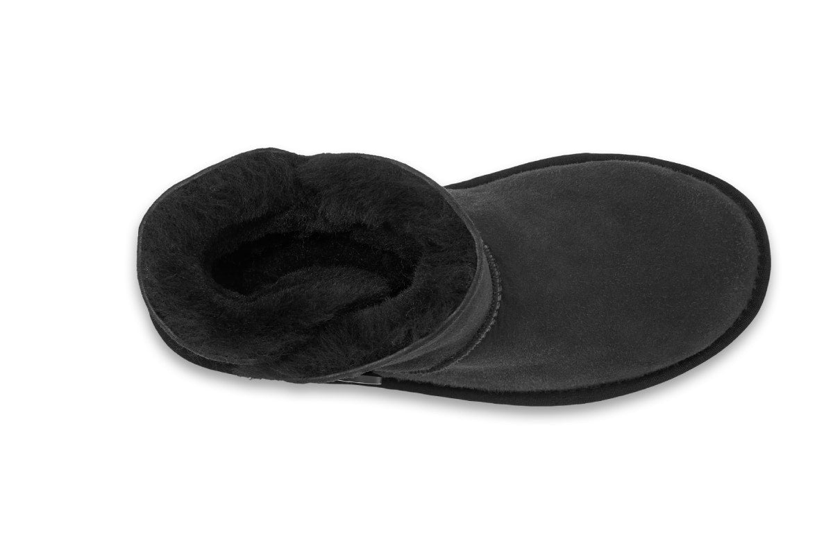 UGG Outback Premium Australian Sheepskin Short Button Boot (Black, Size 13M/14W US)